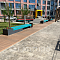 Детские площадки, трибуны и тротуары из ДПК для жилого комплекса